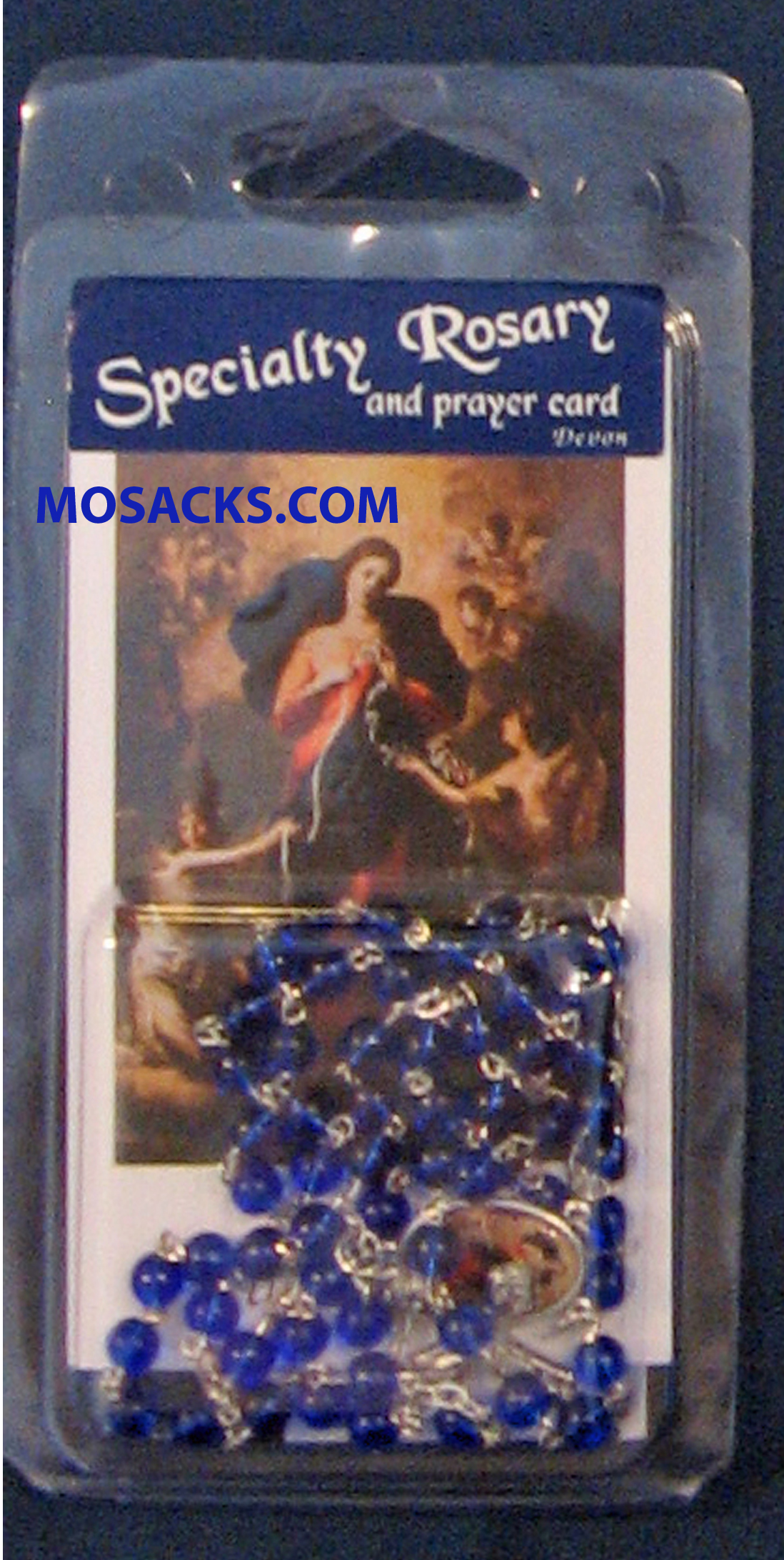 Specialty Rosary Our Lady Undoer Of Knots Blue Rosary and Pope Francis' Prayer to Our Lady Undoer Of Knots Prayer Card 64-967/BL/KN/C1 