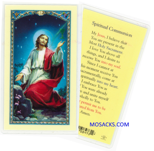 Spiritual Communion Laminated Holy Card 12-E24-669