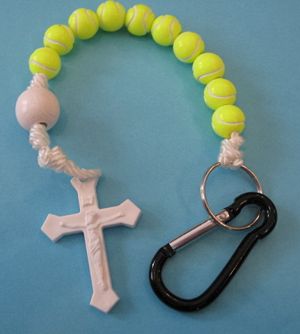 12" Decade Tennis Rosary Keychain