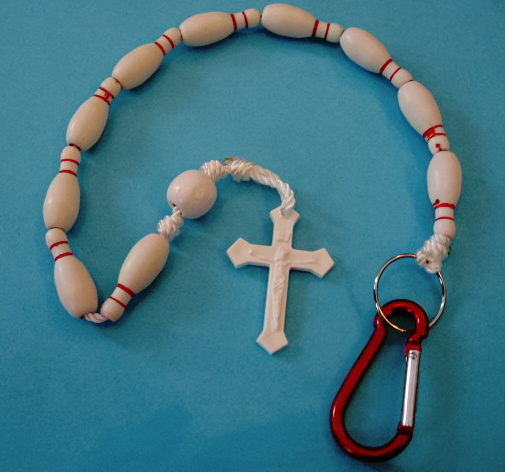20" Decade Bowling Pin Rosary Keychain