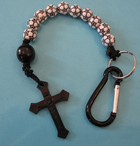 11" Decade Soccer Ball Rosary Keychain