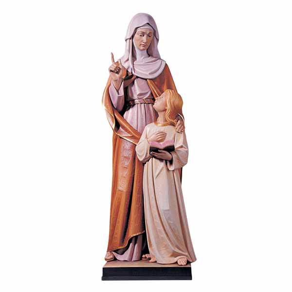 St. Ann And Mary Hand Carved Linden Wood Statue-817