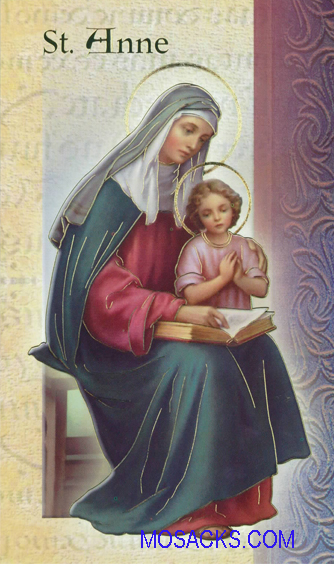 St. Anne, Laminated Bi-Fold Holy Card, F5-610