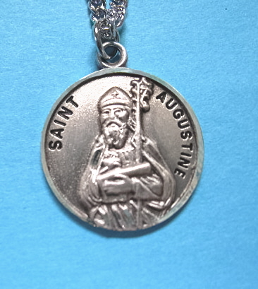 St. Augustine Sterling Silver Medal, 20" S Chain, S-9515-20S