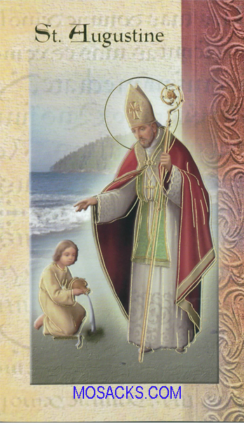 St. Augustine Laminated Bi-Fold Holy Card, F5-406
