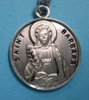 St. Barbara Sterling Silver Medal, 18" S Chain, S-9710-18S