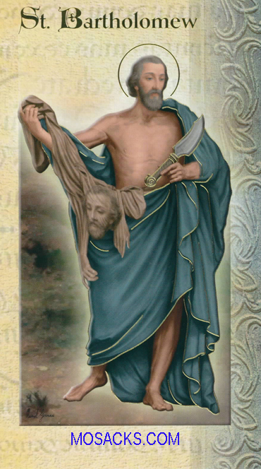 St. Bartholomew Laminated Bi-Fold Holy Card, F5-409