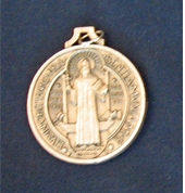 St. Benedict medals St Benedict 1.5 Inch Antique Silver Medal 12-1079