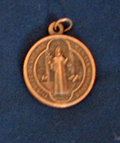 St. Benedict medal St Benedict 1 Inch Antique Copper Medal 12-1058