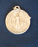 St. Benedict Medal St Benedict 1-1/8 Inch Antique Silver Medal 12-1083