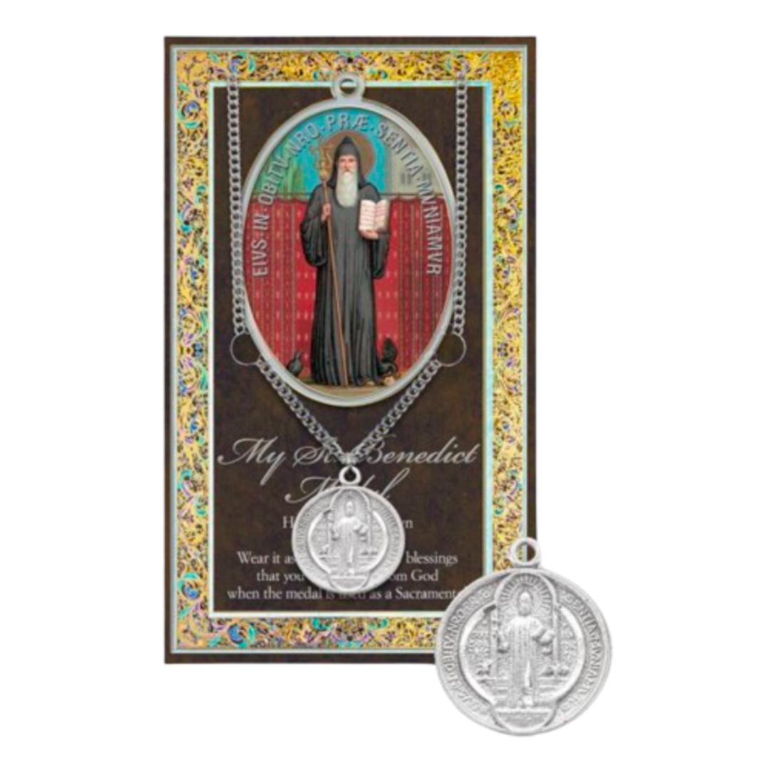 St. Benedict Pewter Medal 1-1/16" H