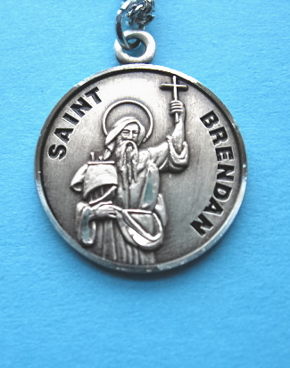 St. Brendan Sterling Medal w/20" S Chain