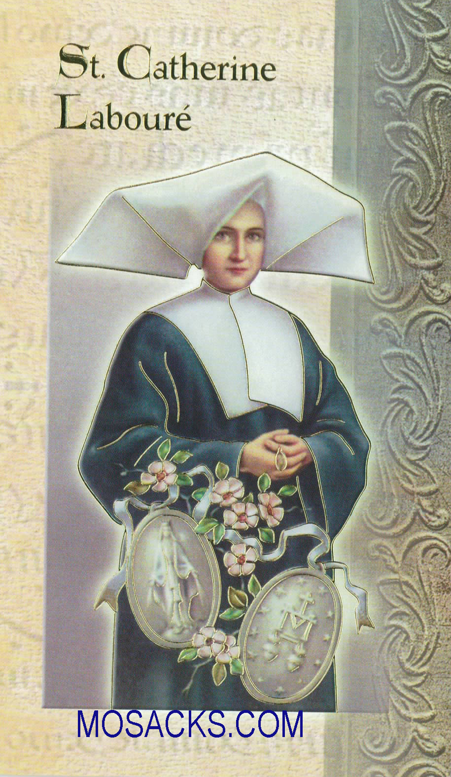 St. Catherine Laboure, Laminated Bi-fold Holy Card, F5-418