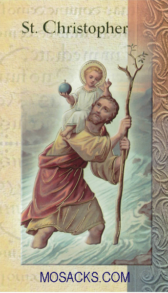 St. Christopher, Laminated Bi-fold Holy Card, F5-622
