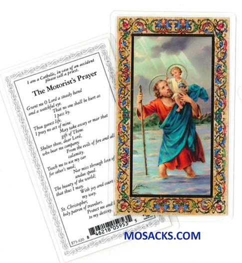 St. Christopher Motorist's Prayer Laminated Holy CardE73-620
