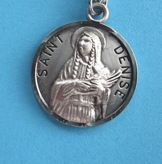 St. Denise Sterling Silver Medal, 18" S Chain, S-9727-18S