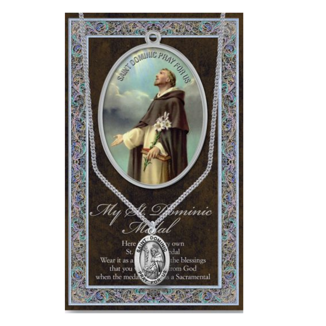 St. Dominic Pewter Medal 1-1/16" h 950-428