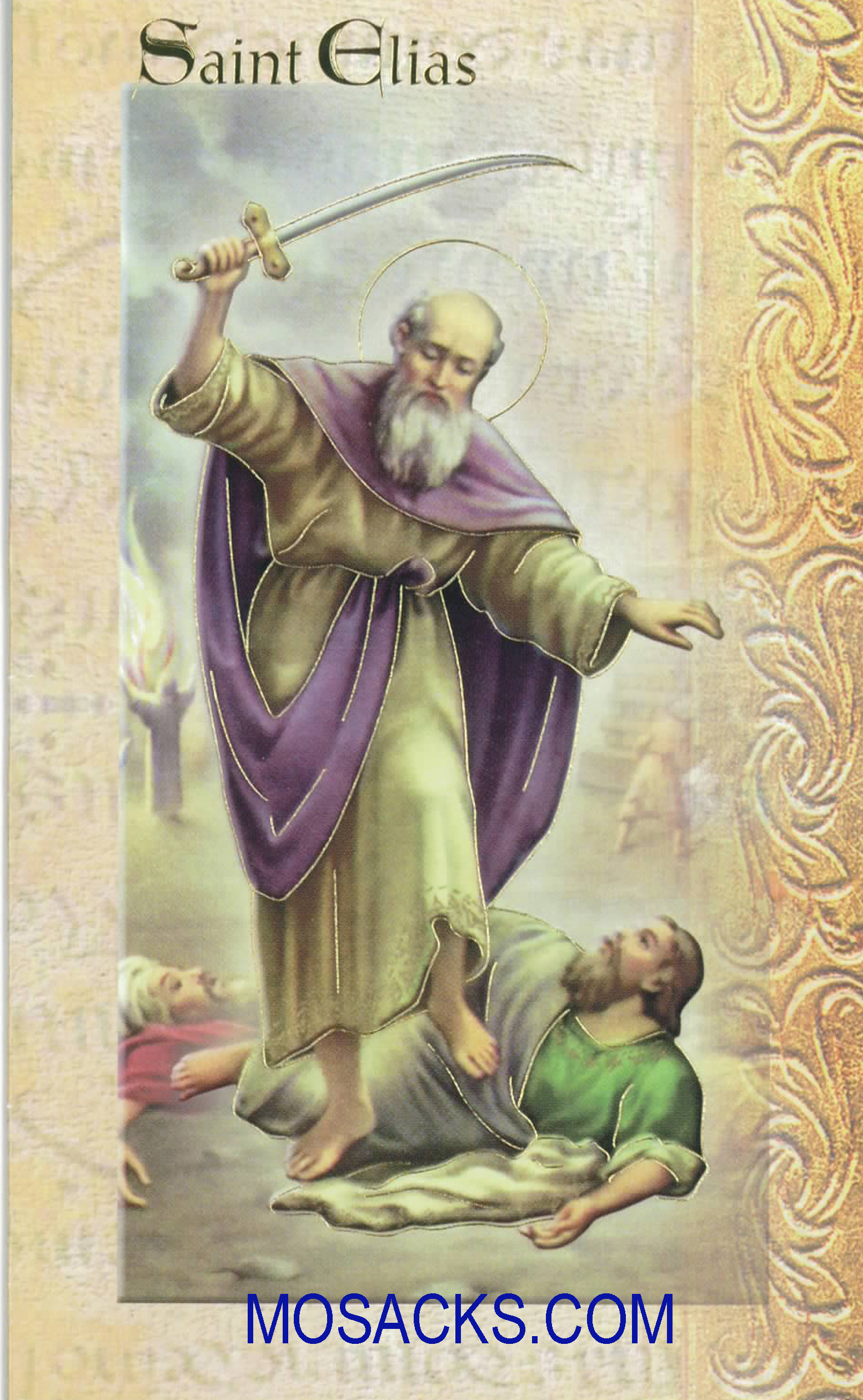 St. Elias laminated Bi-fold Holy Card, F5-437