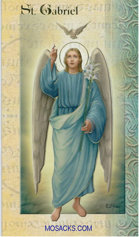 St. Gabriel laminated Bi-fold Holy Card, F5-446