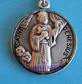 St. Genesius Sterling Medal w/20" S Chain