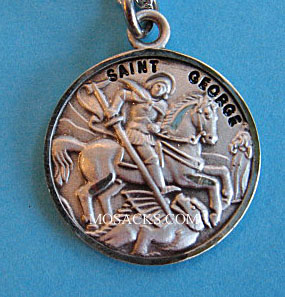 St. George Sterling Medal w/20" S Chain