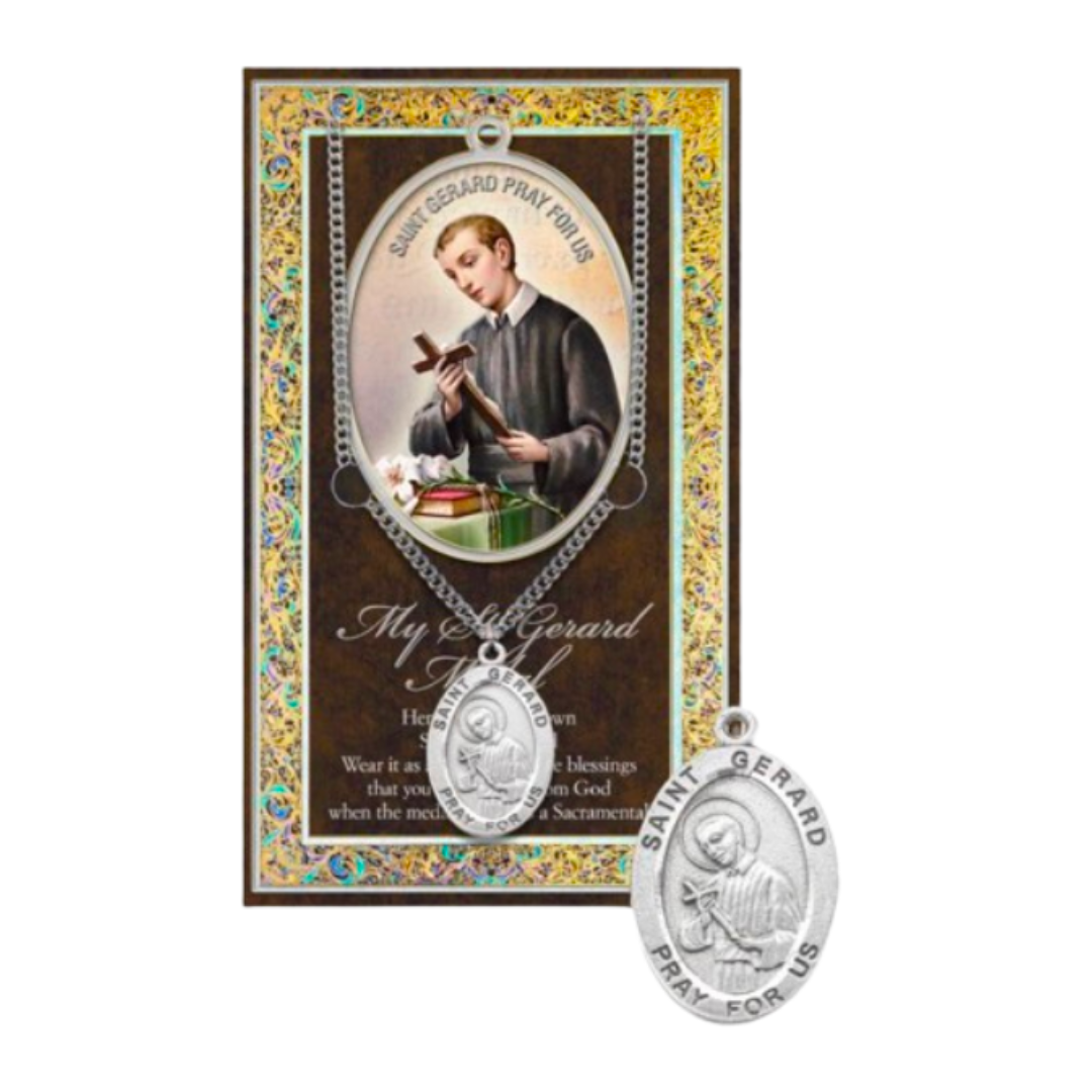 St. Gerard Pewter necklace St. Gerard Pewter Medal 1-1/16" h 950-615