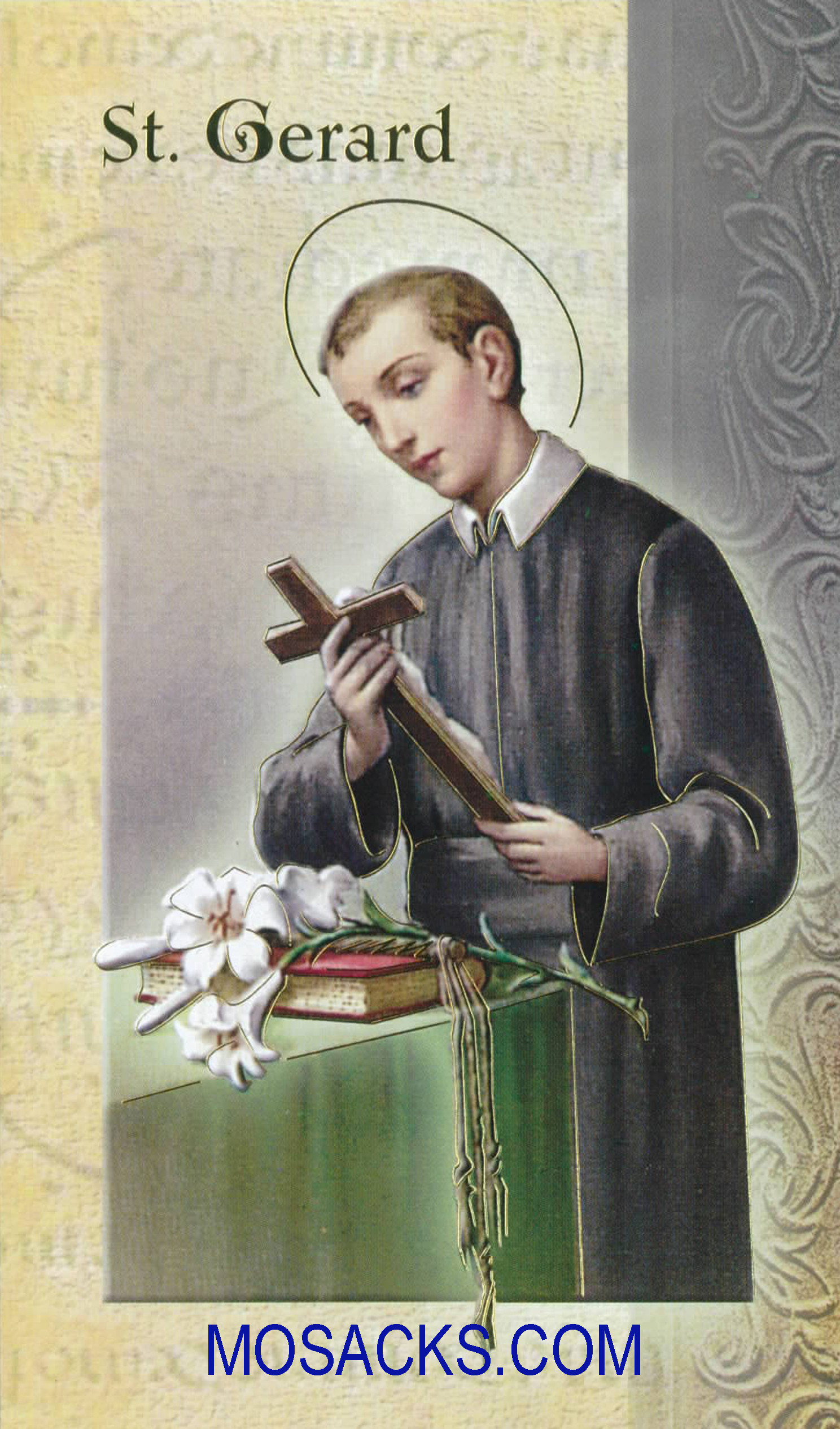 St. Gerard laminated Bi-fold Holy Card, F5-615