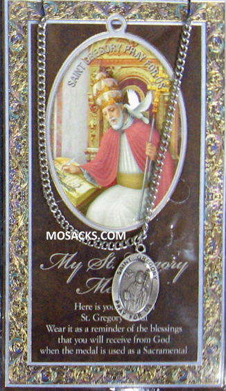 St. Gregory the Great necklace St. Gregory the Great Pewter Medal 1-1/16" h 950-443