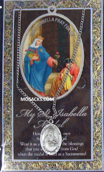 St. Isabella necklace St. Isabella Pewter Medal 1-1/16" h 950-451