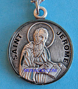 St. Jerome Sterling Silver Medal, 20" S Chain, S-9578-20S