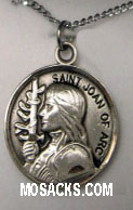 St. Joan of Arc Sterling Silver Medal, 18" S Chain, S-9746-18S