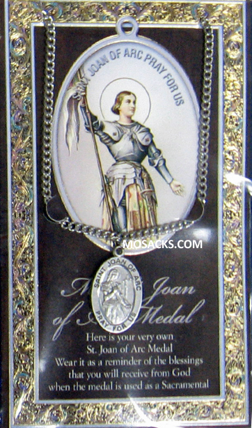 St. Joan of Arc necklace St.  Joan of Arc Pewter Medal 1-1/16" h 950-460