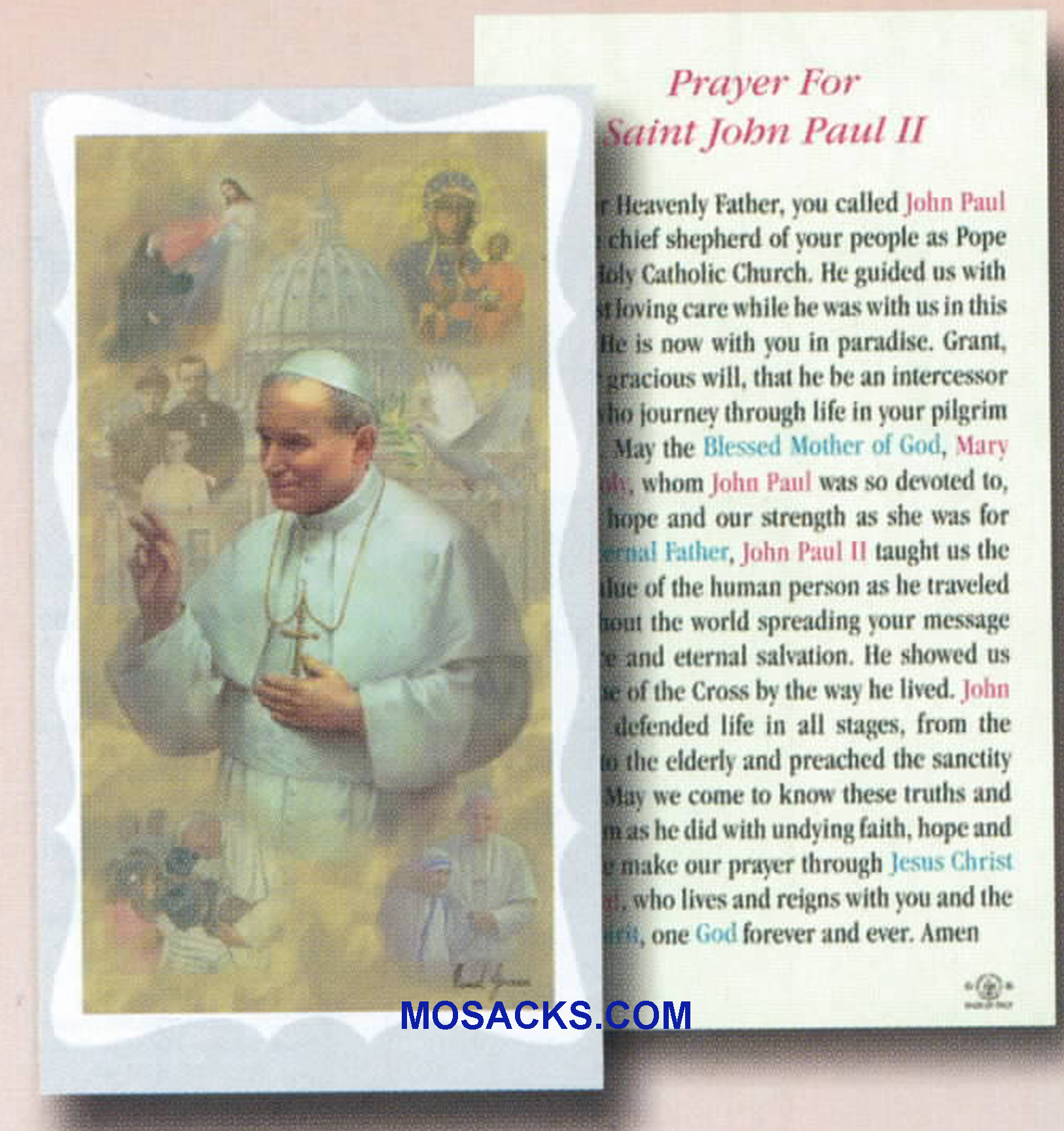 St John Paul II Paper Holy Card-5P-571