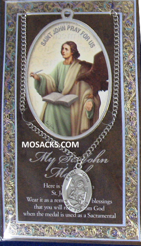 St. John the Evangelist necklace St.  John Pewter Medal 1-1/16" h 950-470