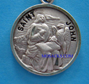 St. John Sterling Silver Medal, 20" S Chain, S-9581-20S
