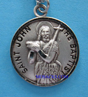 St. John the Baptist Sterling Silver Medal, 20" S Chain, S-9582-20S