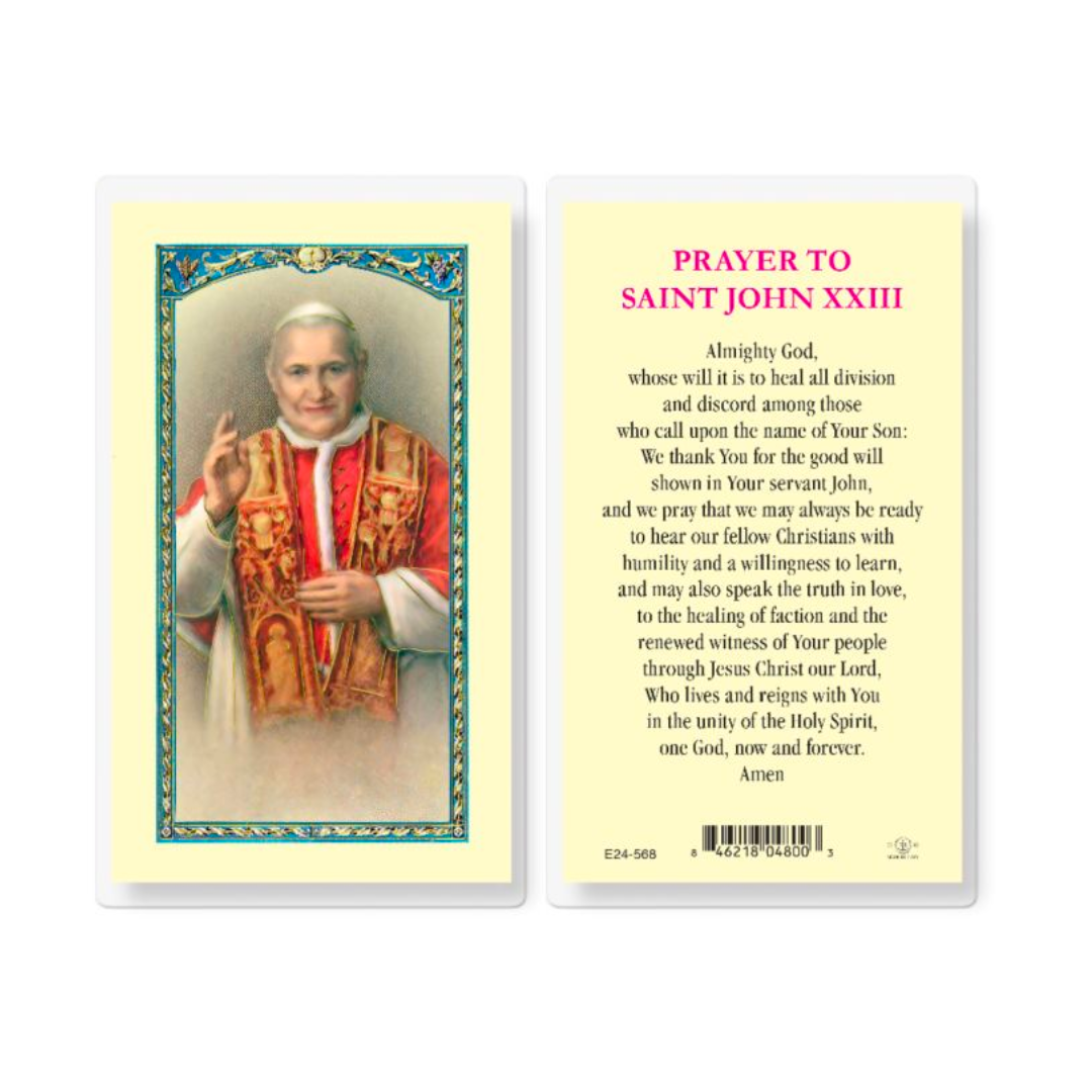 St John XXIII Laminated Holy Card-E24-568