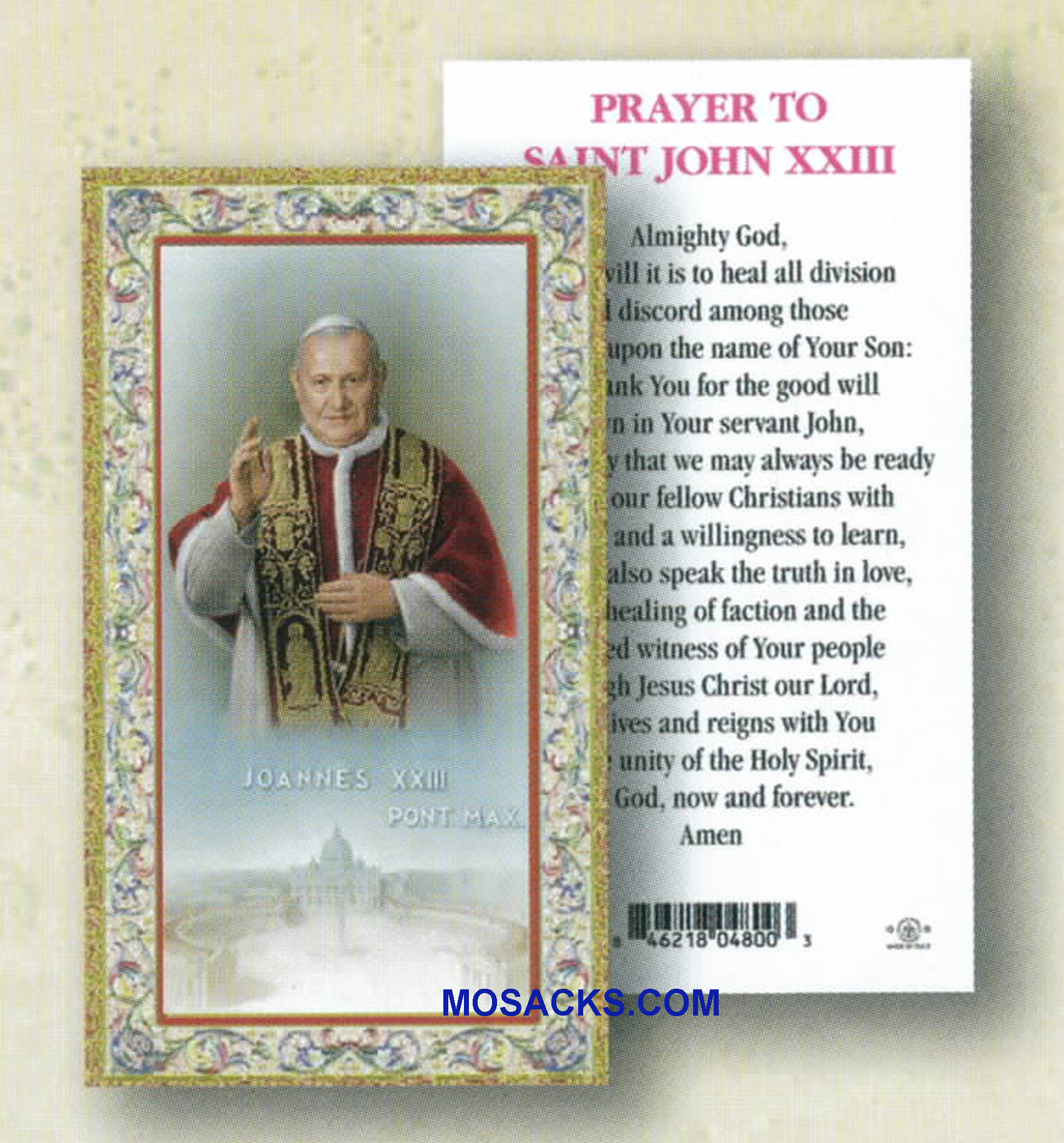 St John XXIII Paper Holy Card-734-568