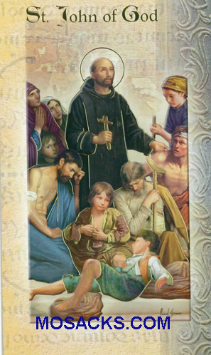 St. John of God laminated Bi-fold Holy Card, F5-466