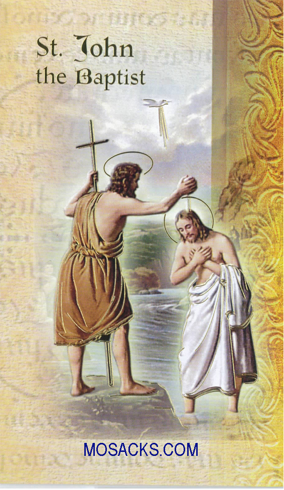 St. John the Baptist laminated Bi-fold Holy Card, F5-464