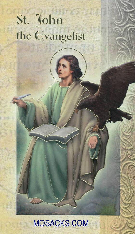St. John the Evangelist laminated Bi-fold Holy Card, F5-470