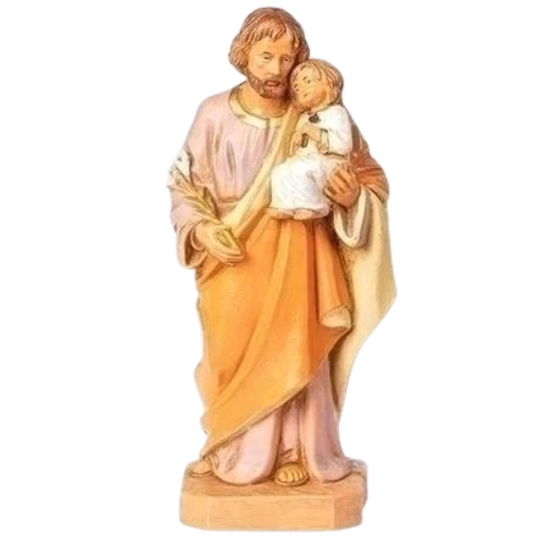 St. Joseph with Child Jesus Fontanini Figurine 52022 in 6.5" Scale of St. Joseph from Fontanini Collection