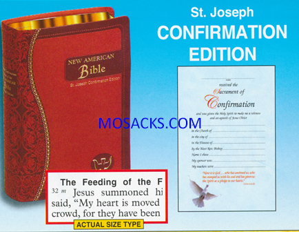 St. Joseph Confirmation Edition New American Bible Gift Edition Medium Size Red Dura-Lux NABRE 9781937913717 609/19C