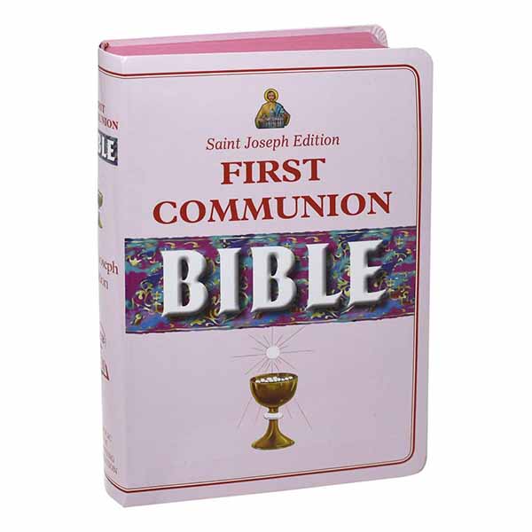 St. Joseph NCB First Communion Bible Girl New Catholic Bible Pink 60-9781953152244  608/22FCG 