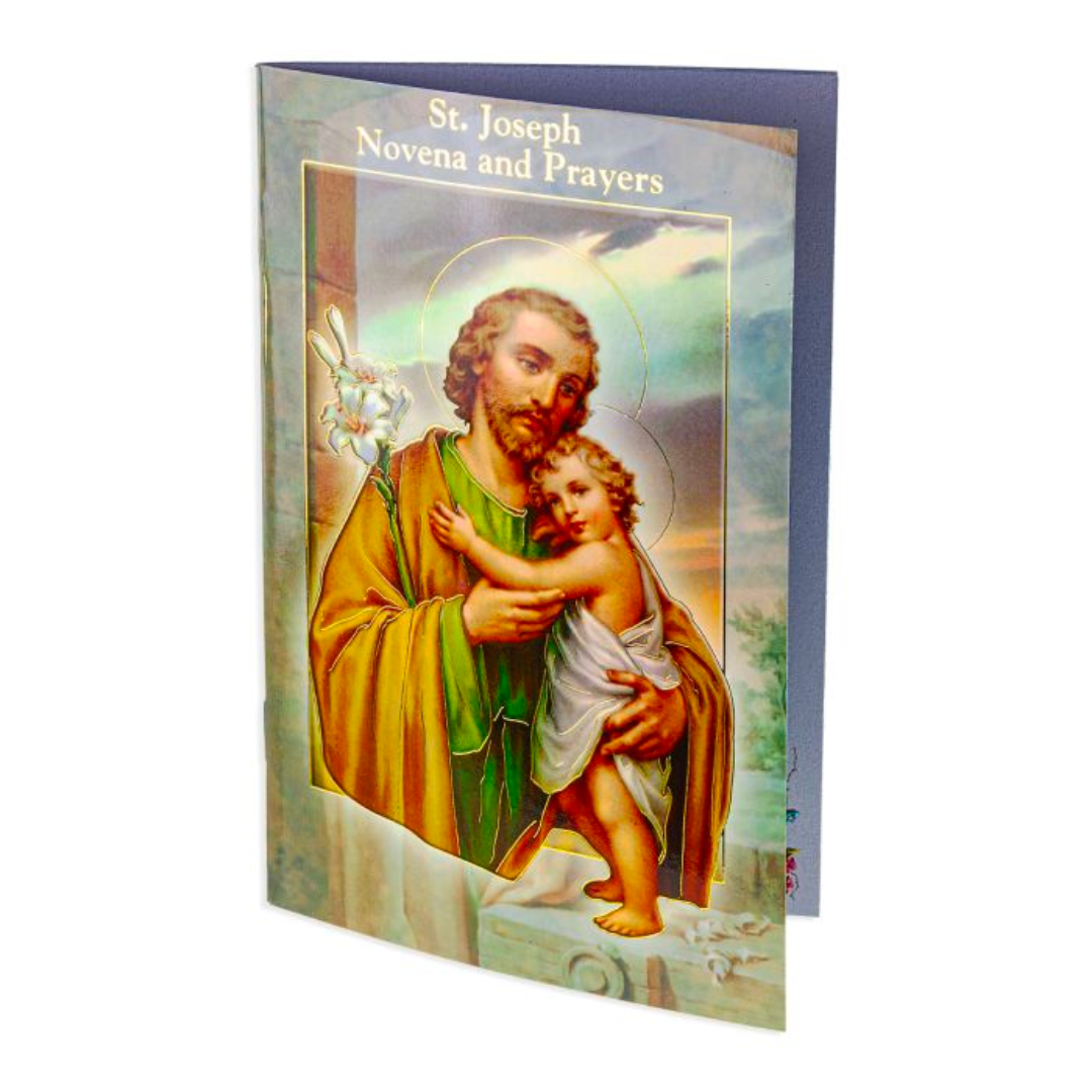 St. Joseph Novena and Prayers Book 12-2432-630 is 3.75" x 5-7/8" and 24 pages beautifully illustrated with Italian Fratelli-Bonella Artwork and original text by Daniel A. Lord, S.J.  