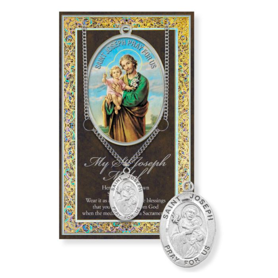 St. Joseph necklace St.  Joseph Pewter Medal 1-1/16" h 950-632