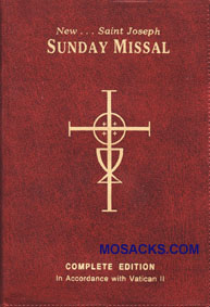 822/10 St. Joseph Sunday Missal Large Type in Burgundy Vinyl Cover #9780899428222