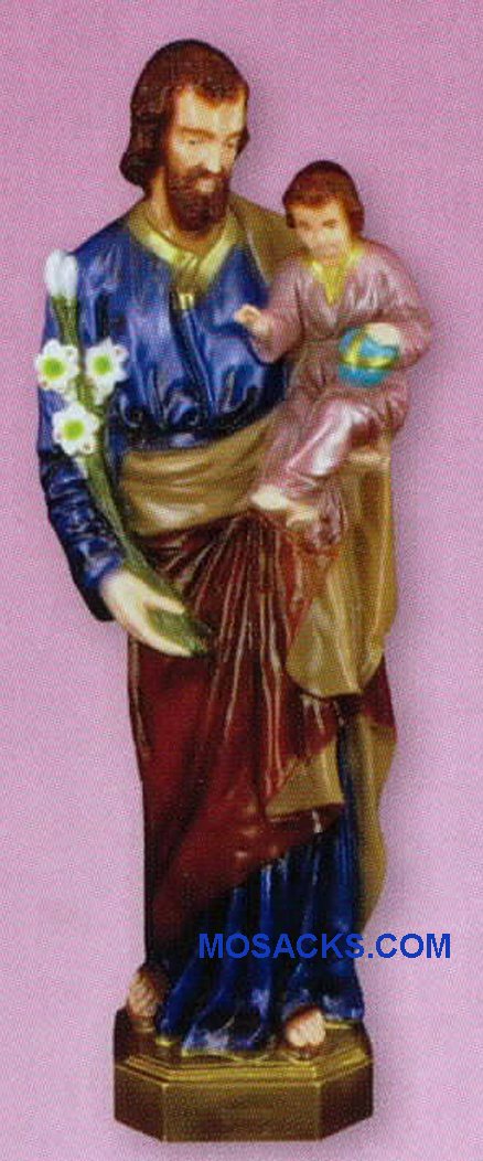 Religious Outdoor Statue of St Joseph With Child Jesus 24 Inch PVC Garden Statue-SA2425C