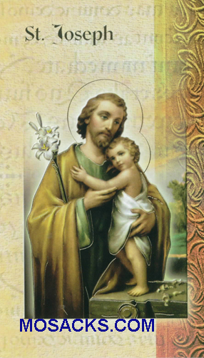 St. Joseph laminated Bi-fold Holy Card, F5-630