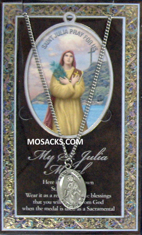 St. Julia necklace St. Julia Pewter Medal 1-1/16" h  950-458